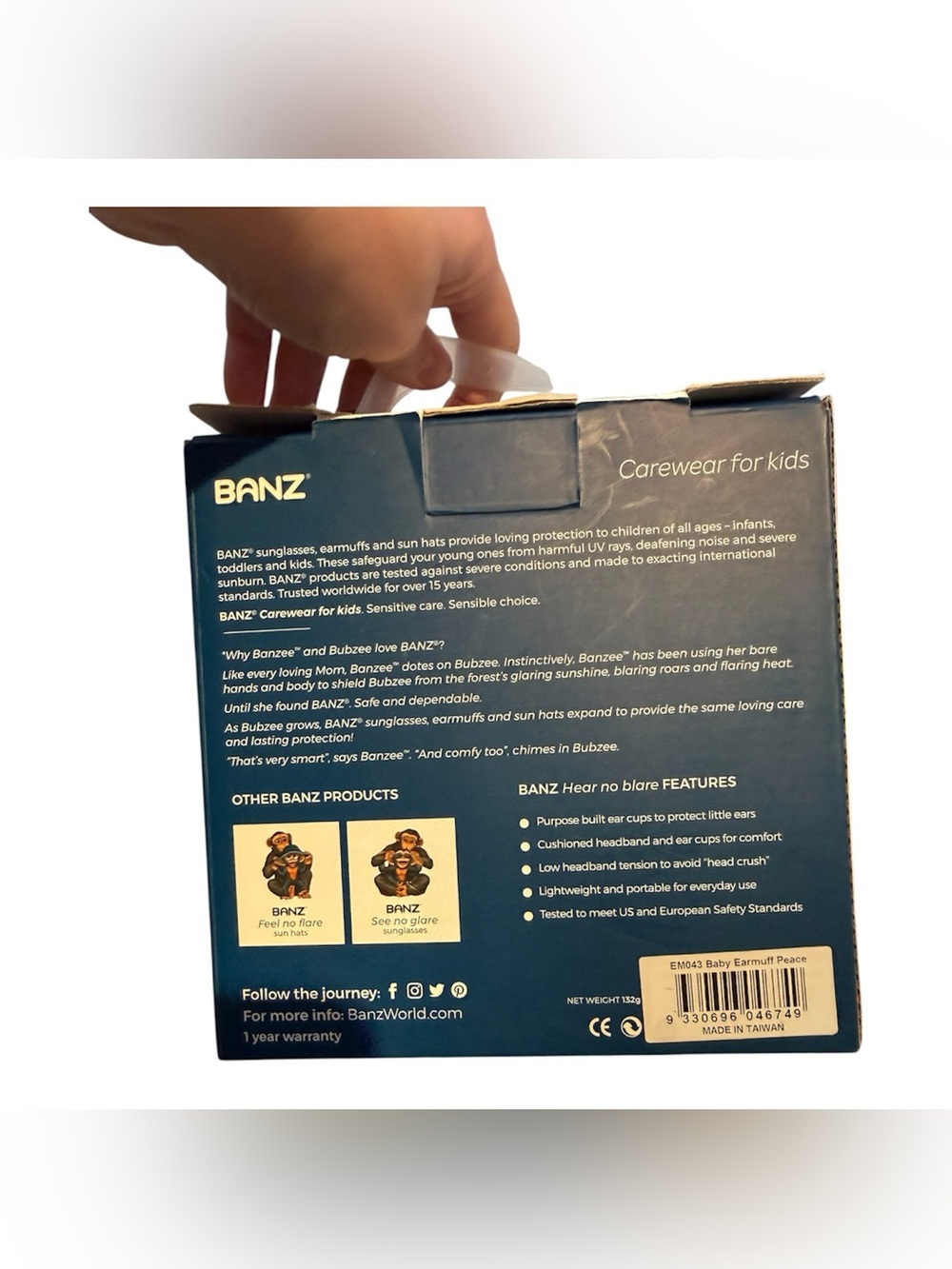 Baby Banz Hear no Blare noise canceling earmuffs, 0-2 years - Picture 2 of 3